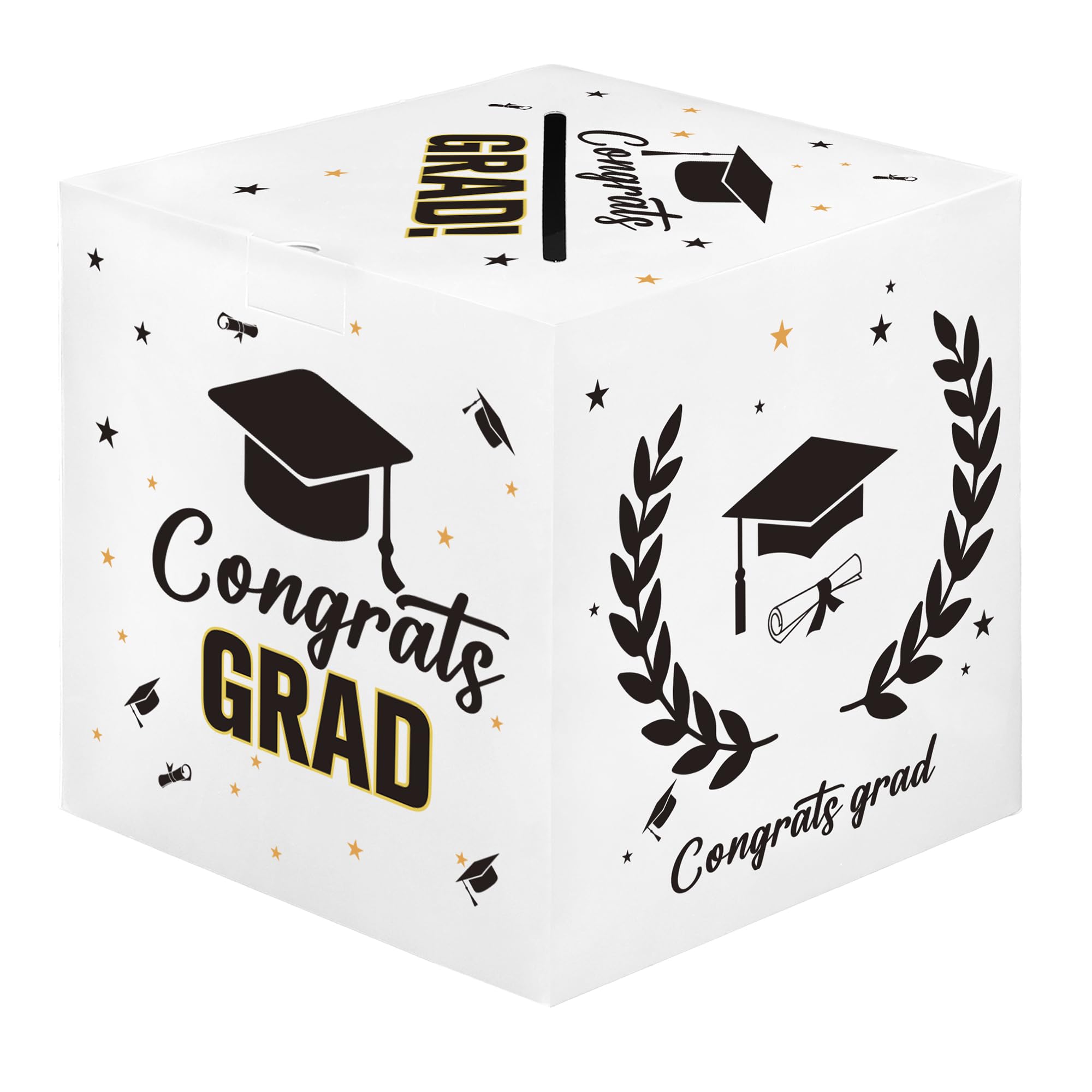 Photo 1 of Graduation Card Box, 2025 Graduation Party Decorations, Card Boxes for Graduation 2025, Graduation Box Holder, Grad Box for Gift and Cards, Card Box for Graduation Party Supplies Party Favors, White