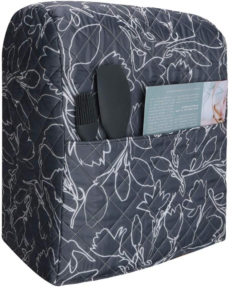 Kitchen Aid Mixer Dust Cover,Diamond Collection Stand Mixer Small Appliances Cover with Pockets,Compatible with All Tilt Head&Bowl Lift 5-8 Quart Kitchen Aid Mixers (Y09)