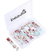 Beadia Natural Shoushan Stone Tila Beads 5x5mm Square 2-Hole Spacer Beads for DIY Bracelet Earring Making 15"/Strand