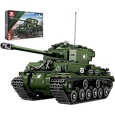 Reobrix M4A3E8 Sherman Tank Building Set,WW2 Military American Armed Tanks Building Block Set for Military Fans,World of Tank