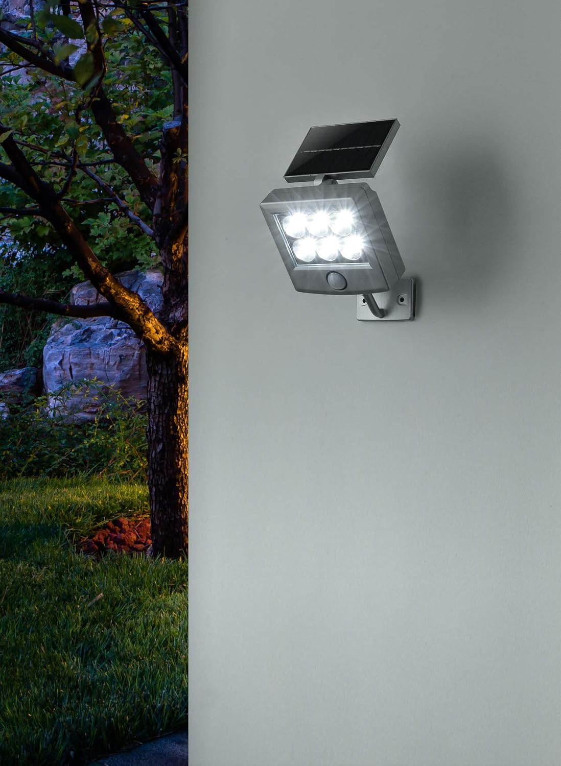 solar lights outdoor on Newpowa Solar Lights 6 Large Led Wall Solar Light Outdoor Security Lighting Nightlight With Motion Sensor Detector For Garden Back Door Step Stair Fence Deck Yard Driveway Amazon Com