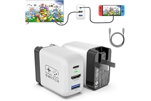 Switch Dock Charger for Nintendo Switch, Mirabox 30W Portable TV Docking Station for Nintendo Switch with 4K@60Hz HDMI/USB2.0/PD USB-C Fast Charging Ports, Full-Featured USB-C to USB-C Cable included