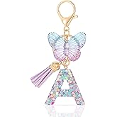 MWOOT Initial keychain,Initial Resin Letter keychain,Alphabet Keychains,Cute Keyrings Car Keychains for Girls Women Men