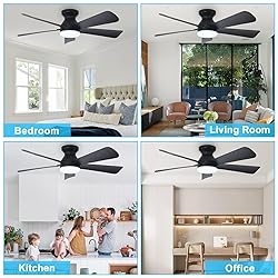 Depuley Modern Ceiling Fan with Light: 42-Inch