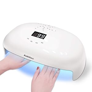 Aokitec UV LED Nail Lamp 78W Professional Nail Dryer for All Gels Fits Both Hands or Feet with 4 Timer, Sensor, LCD Display, 56 Beads Gel Curing Lamp