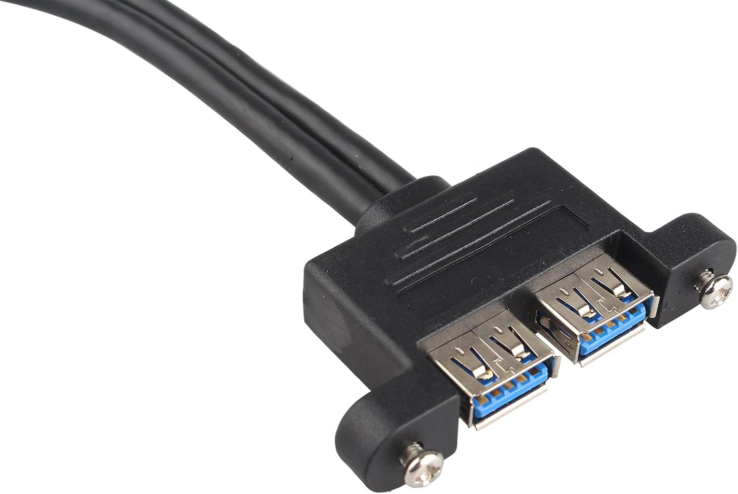 HALJIA 50cm Dual-USB 3.0 Male to Female Extension Cable with Screw Panel Mount Holes, Adapter and Cables - Image 5
