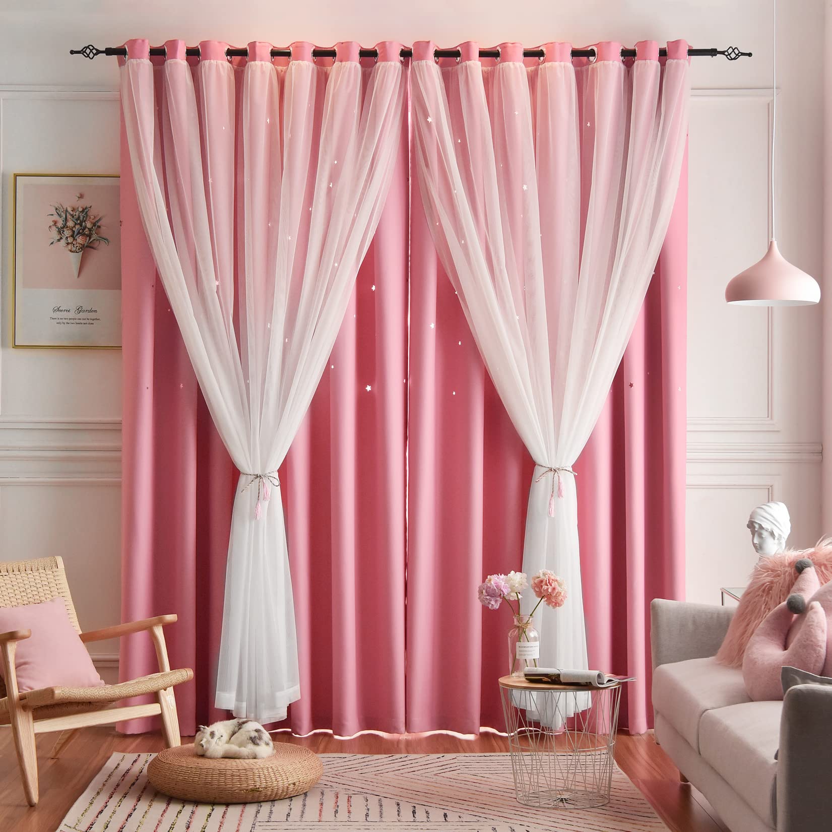 Loyala Star Curtains Double Layer Curtains Blackout Curtains for ...