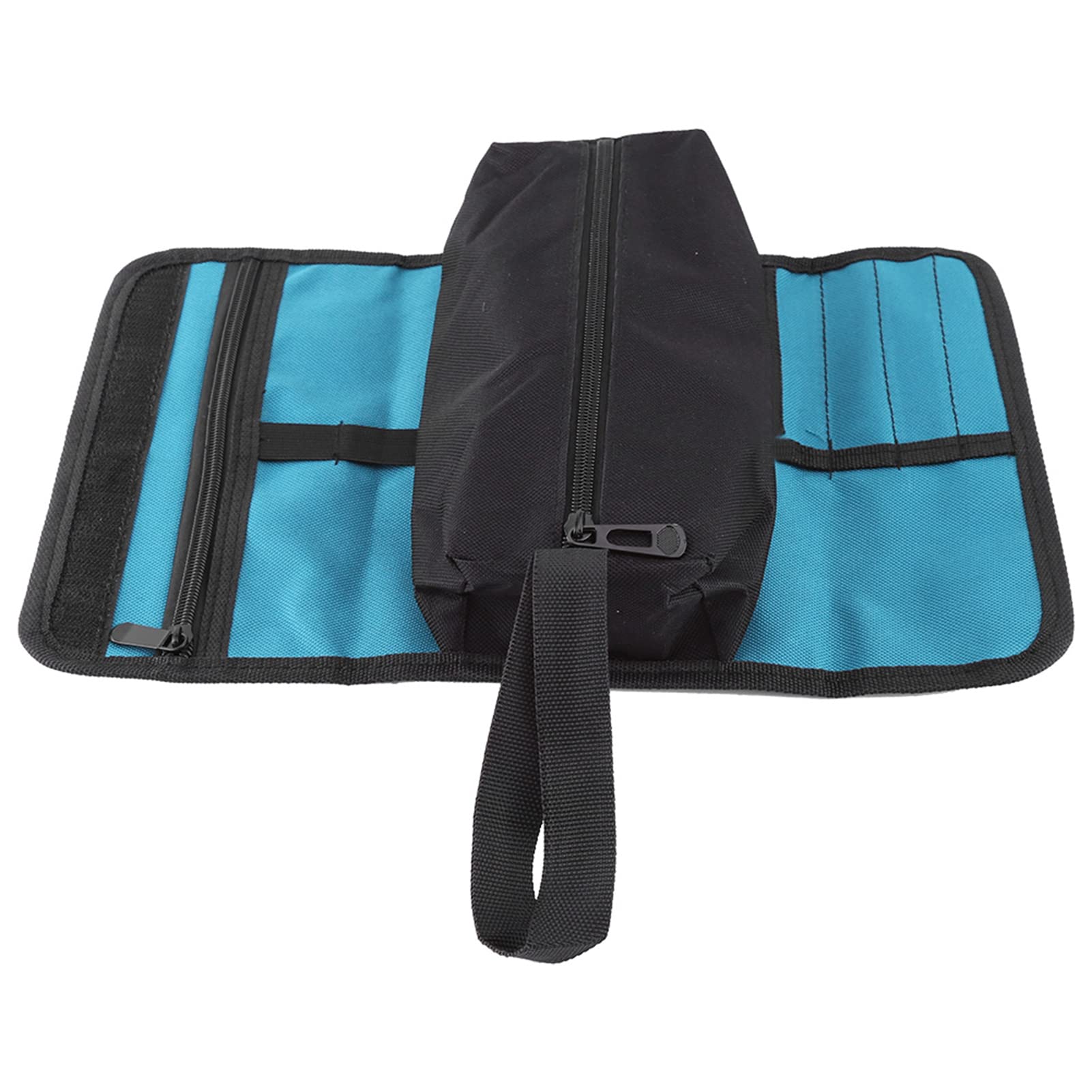 Electrician Storage Bag Foldable Tools Roll Holder Storage Bag for Professional Electrician Techincian Homeowner with Hand Strip Convenient Organizer