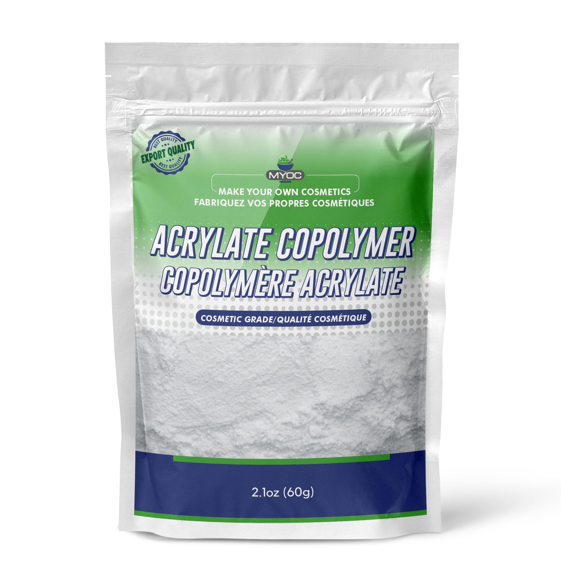 Myoc Acrylate copolymer, 60gm | Pure, non-GMO, cosmetic grade| skin care, hair care | used in shampoo, emulsion, face wash, gel, nail products