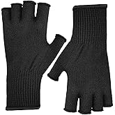 Evridwear Merino Wool Fingerless String Knit Liner Touchscreen Gloves 4 Colors