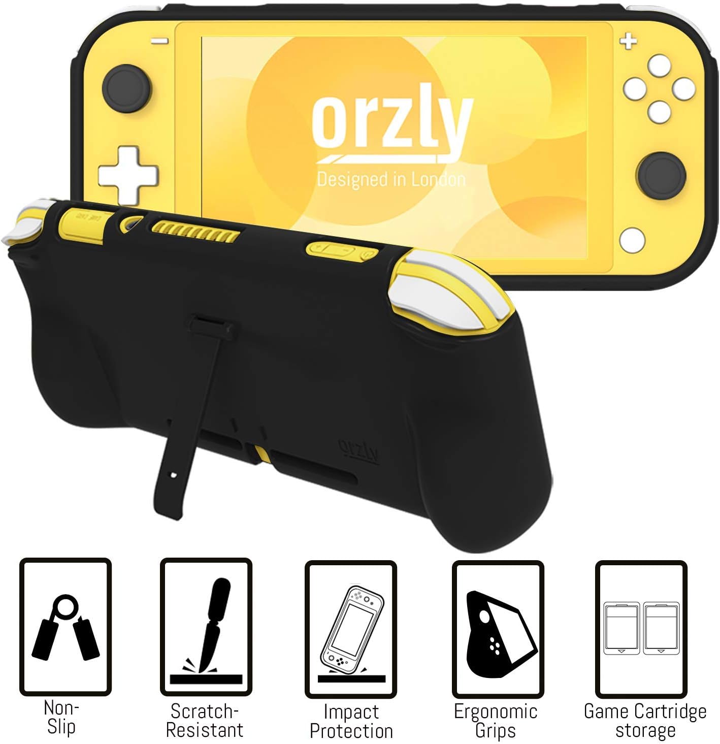 Orzly Switch Lite Accessories Bundle - Case & Screen Protector for Nintendo Switch Lite Console, USB Cable, Games Holder, Comfort Grip Case, Headphones, Thumb-Grip Pack & More (Orzly Gift Pack)