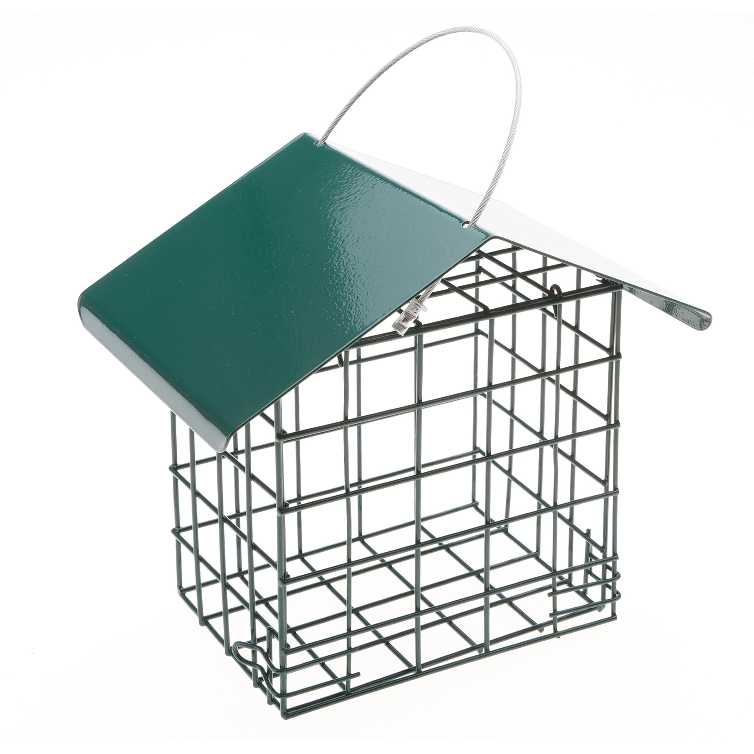 Fat Ball Feeder for Small Birds - Chalet-Shaped Roof Protects Food from Rain, Weather Resistant for Garden and Outdoor Use, Easy to Fill and Clean with Front-Opening Design - RSPB