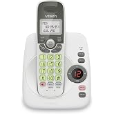 VTech VG134 DECT 6.0 Cordless Phone-White | Digital Answering System, Full-Duplex Speakerphone, Backlit Keypad &amp; Display, Caller ID/Call Waiting