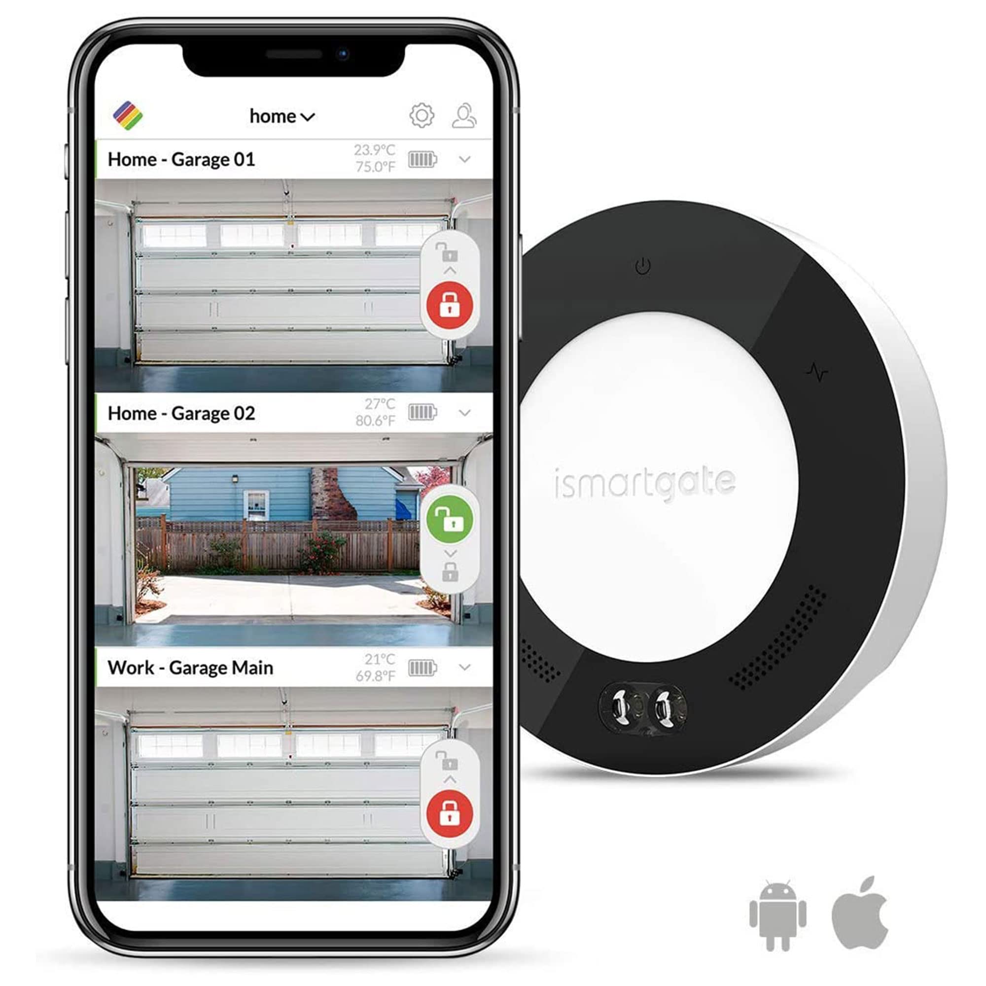 ismartgate PRO Smart Garage Door Opener Remote. Compatible Apple Homekit, Amazon Alexa, Google Assistant, IFTTT, Samsung SmartThings. Compatible with All Garage Openers. Wireless Sensor Included. - View 4