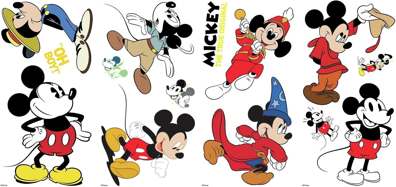 RoomMates RMK3831SCS Mickey Mouse The True Original 90Th Anniversary Peel and Stick Wall Decals,Black, White, Red, Yellow, Blue - Image 5