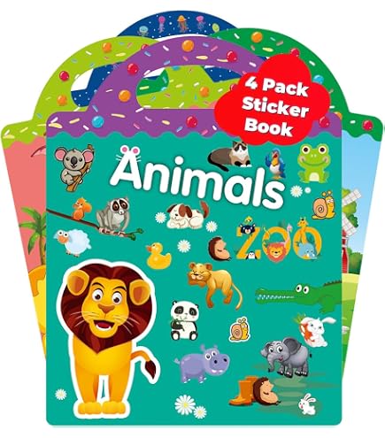 Elzle – Lot De 2 Livres D’autocollants Réutilisables 3D : Dinosaures Et Véhicules, éducatif Et Transportable Dès 3 Ans