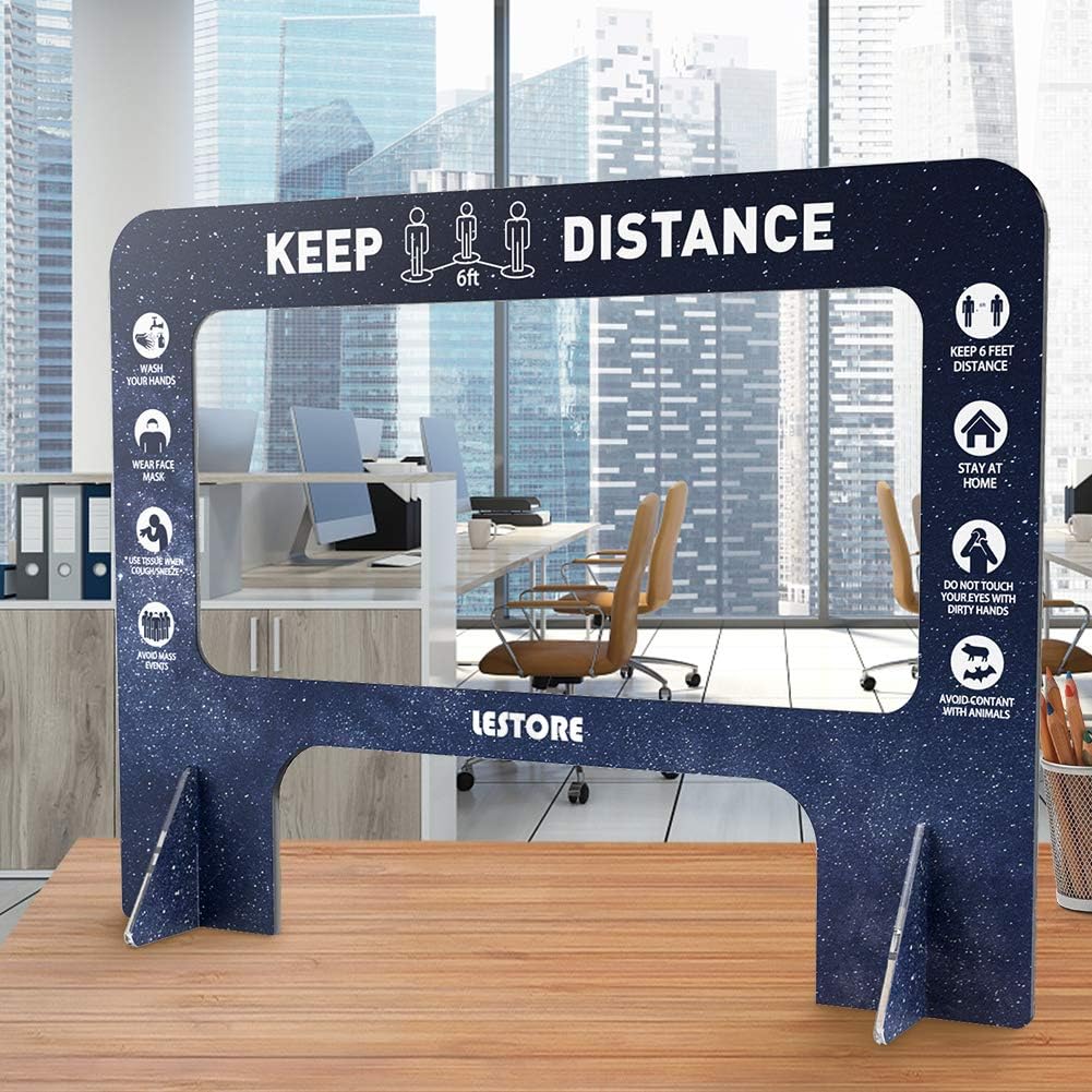 Sneeze Guard, LeStore Painted 32"x 24" Inch Acrylic Reception Protection Screen Guard Barrier Panel Shield with 6.3 Inch Tall Opening for Desk, Counter, Reception Table (Painted 4.0mm) : Office Products