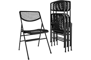COSCO Ultra Comfort Commercial XL Plastic Folding Chair, Black, 4-Pack