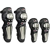 Sutekus Knee Pads Elbow Pads Stainless Steel Motorcycle Elbow Knee Shin Guards Protector For Motorcycle Cycling Mountain Biking 4PCS