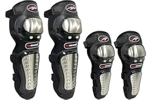 Sutekus Knee Pads Elbow Pads Stainless Steel Motorcycle Elbow Knee Shin Guards Protector For Motorcycle Cycling Mountain Biking 4PCS