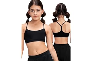Stelle Girls Sports Bra Training Bra Spaghetti Strap Y Back Bra Yoga Crop Top for Teens Kids