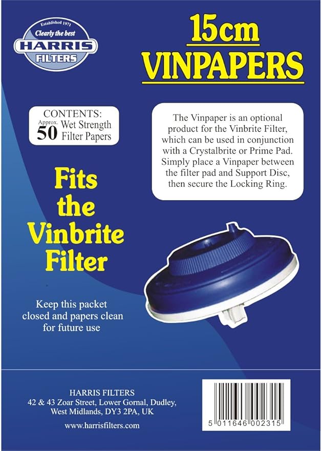 Home Brew & Wine making 15cm Vinpapers Filter Papers for the