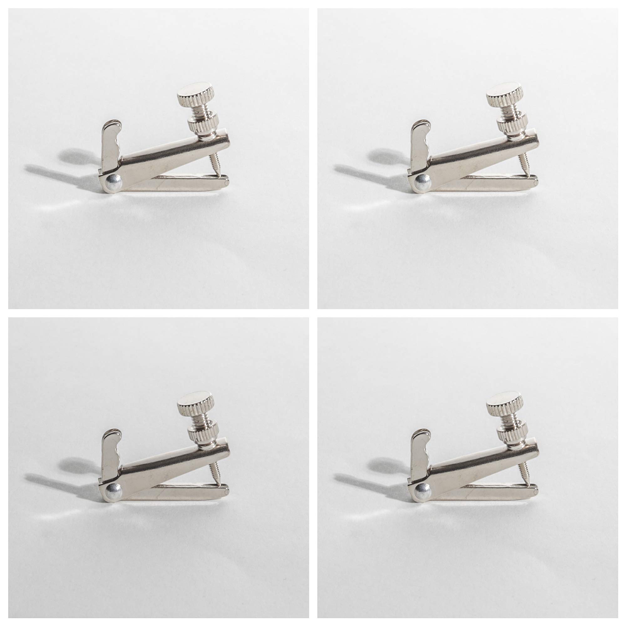 MI&VI Violin Fine Tuners - Stainless Steel Adjusters, Silver, 4Pcs (3/4-4/4 Size)