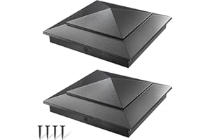 STEEL DN MATE 2 Pack Pyramid Aluminum Post Caps for 6x6 Wood Posts (Actual 5.5" x 5.5"), Durable Powder-Coated Fence Post Caps for Deck, Patio, Fence, Weather-Resistant, Rust-Proof PC66