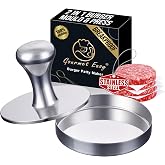 Gourmet Easy Hamburger Press Patty Maker &amp; Smash Burger Press, 2-in-1 Combo | Heavy Duty Burger Mold with Patty Liner, Easy-Clean Burger Patty Maker, Mirror Polished, Dishwasher Safe, 5-Year Warranty