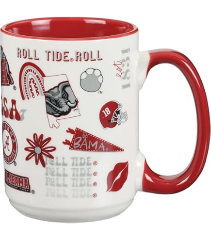 Amazon.com: Magnolia Lane NCAA University of Alabama Crimson Tide Icon Ceramic  Mug, One Size : Sports & Outdoors