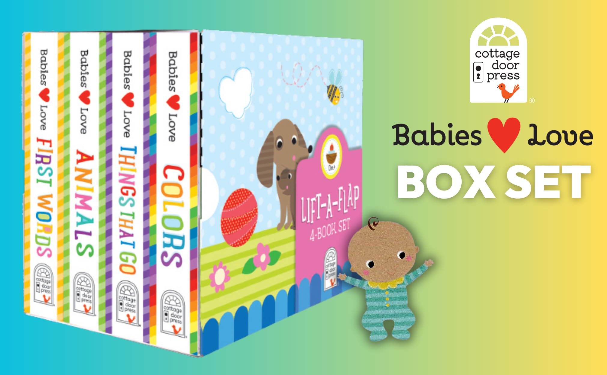 4 Pack Babies Love Learning Lift-a-Flap Boxed Set: First Words, Animals, Colors, and Things That Go (Chunky Lift a Flap)