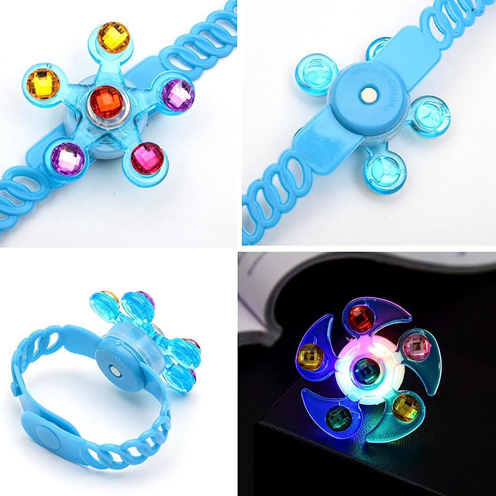 Kids Toy LED Luminous Ring, Bracelet, Glowing Ring, Rotating, Light Toy, Live, Concert, Festival, Fireworks Festival, Halloween, Christmas New Year Party, Birthday Gift, Set of 21