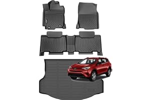 Jenofa-Car Floor Mats for Rav4 2013-2018 (Not for Hybrid or Prime) All Weather Floor Mats Set Car Mat for Rav4 LE | SE | XLE | Limited | Platinum | Adventure, AWD/FWD Rav4 Accessories Black