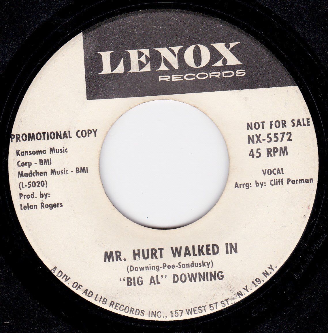 Big Al Downing Mr Hurt Walked In Vg Dj 45 Rpm Amazon Com Music
