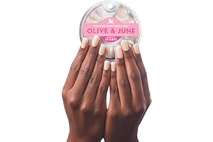 Olive & June Instant Mani Press On Nails (Glue) | 42 Fake Nails, 21 Sizes | Non-Toxic, Long-Lasting | Recycled Materials | Realistic Look