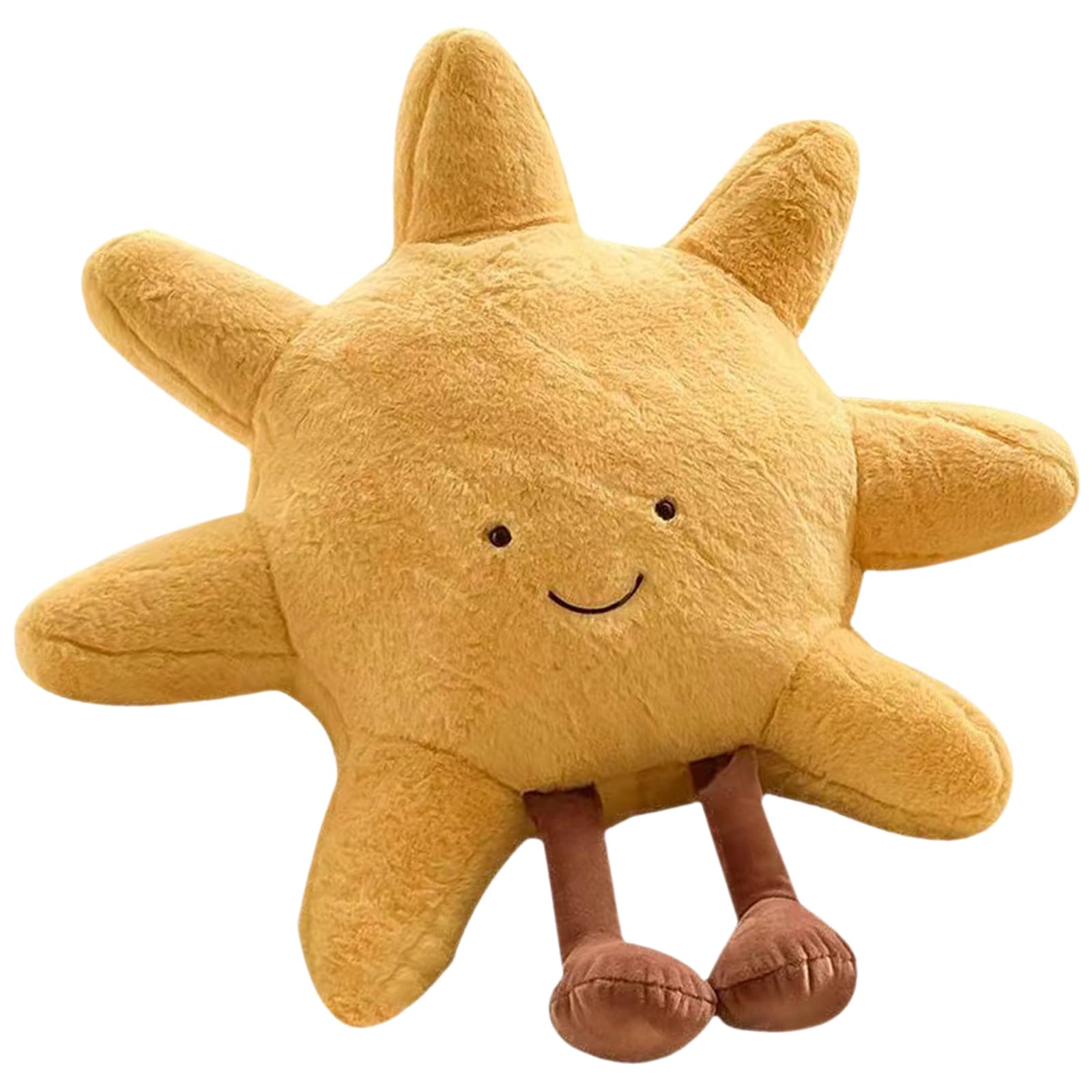 PORUPAEL 10in Sun Moon Plush Pillow Adorable Cuddle Plush Toy Soft Throw Pillows Plush Car Seat Cushion Squishy Toys for Cuddling Napping Room Decor (Yellow Sun) — image 1
