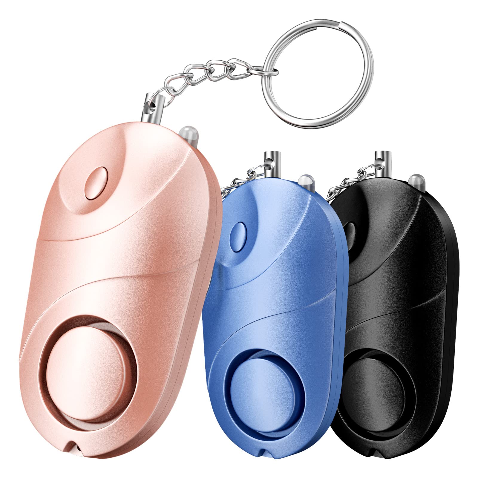 Qoosea 3 Pack Personal Alarm Keychain Siren 140 dB with LED Light, Emergency Self Defense Safety Alarm for Kids/Women/Elderly/Student