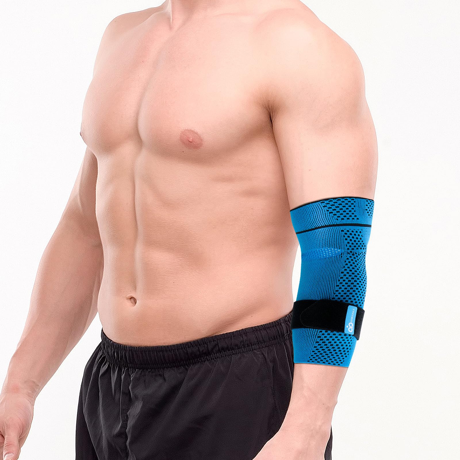 INDEEMAX Tennis Elbow Support Strap for Men Women, Golfers Elbow Support with Silicone Pad and Removable Compression Strap for Pain Relief, Tendonitis, Adjustable ElbowBrace Forearm Band for Sports