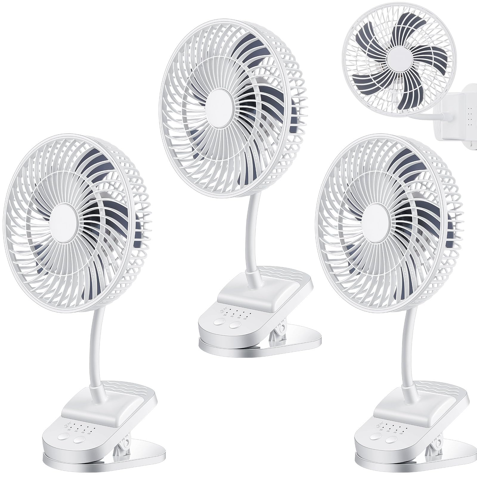 Photo 1 of Glooglitter 4 Pcs 6 Inch Clip Fan for Grow Tent Greenhouse 4 Speed Portable Desk Fan with Clip Adjustable Tilt Quiet Operating Classic Clip on Fans with Strong Clamp for Work School Home Office, White