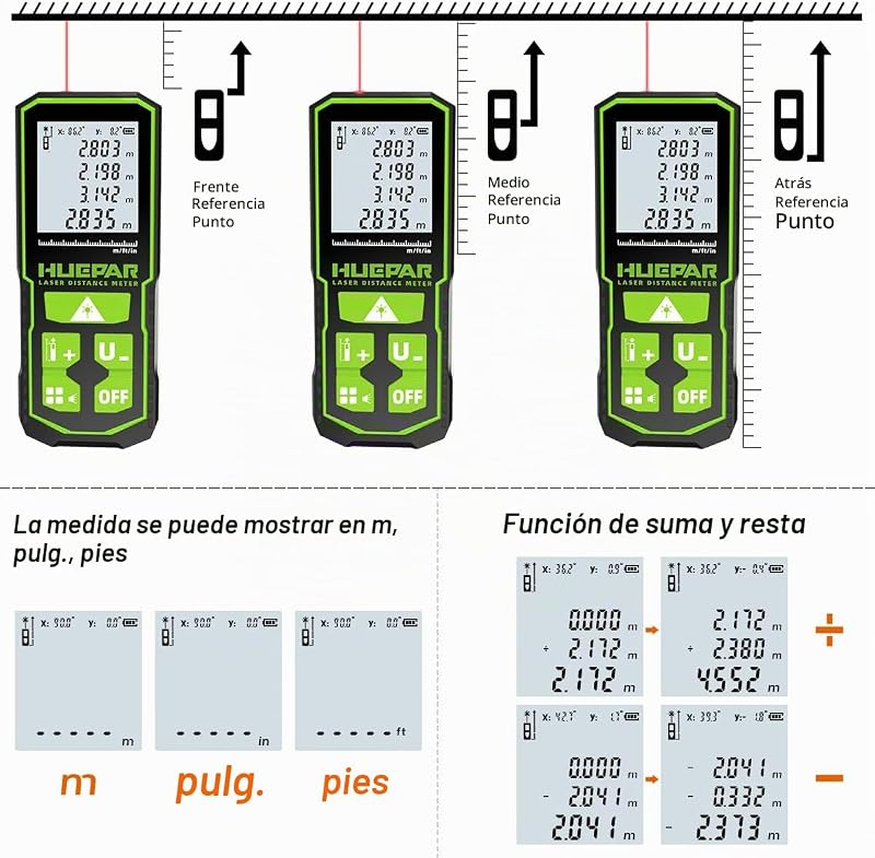 Multímetro Laser 120M, APP Bluetooth, Múltiplas Referências e Medições, IP54