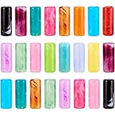 Pandahall 50pcs Column Imitation Gemstone 20x8mm Acrylic Beads Loose Spacer Beads Random Mixed for Jewelry Making