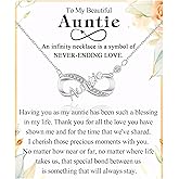 Infinity Mom Grandma Nana Sister Aunt Daughter Auntie Granddaughter Niece Necklace Gifts, Christmas Birthday Valentines Day Mothers Day Easter Graduation Back to School Gifts Stocking Stuffers Presents for Women Girls Her