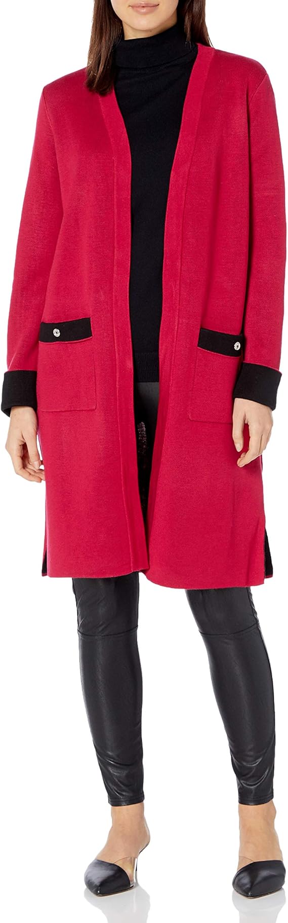 nine west plaid sweater coatigan