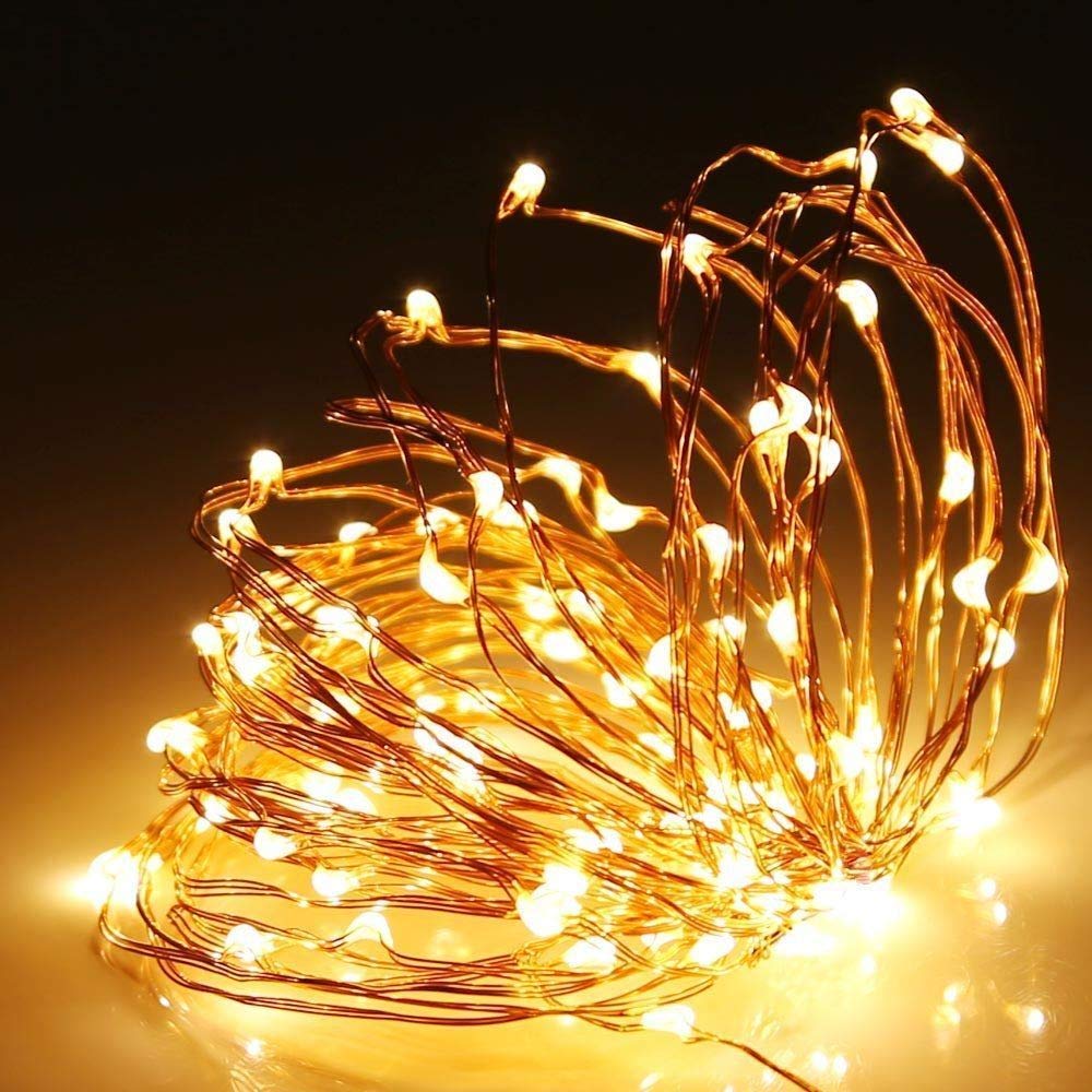 SHATCHI 40 LED/4m Fairy String Lights Copper Wire Battery Operated Warm White LEDs Twinkle Waterproof Lights for Bedroom, Christmas, Party, Wedding Outdoor Indoor Decoration