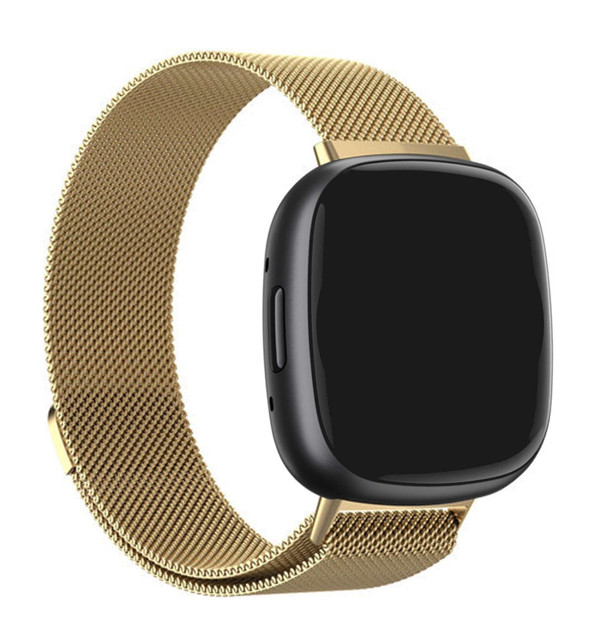 Panda Bobo Milanese Metal Strap Compatible with Fitbit Versa 4/ Versa 3, Sense/Sense2, Stainless Steel Wrist Strap Replacement Watch Band (Champagne)