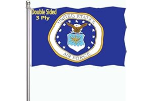 DUCUH Air Force Crest Emblem Flag 3x5 Outdoor Double Sided 3 Ply- US Coat of Arms Military USAF Flags-Vivid Color Clear Pattern Reinforcement Sewing Durable Polyester with 2 Brass Grommets
