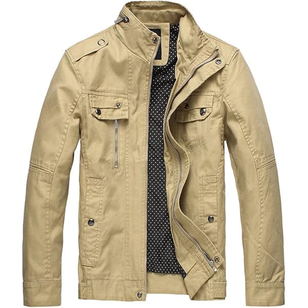 Men's White Zip-Up Jacket with Chest Pocket, 100% Cotton (US