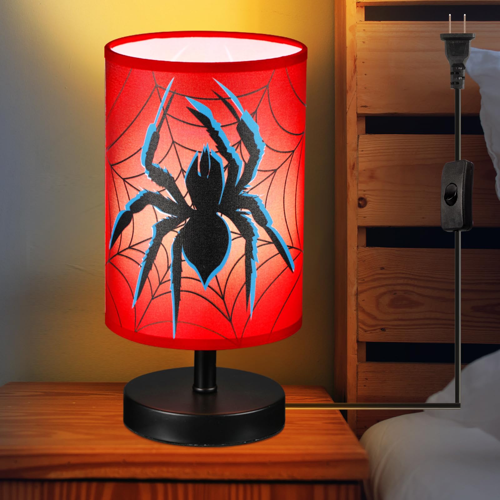 Photo 1 of Glooglitter Table Lamp 3 Colors Dimmable Lights 9.72 x 5.12 Inch Night Light Bedside Lamps Decoration for Bedroom Desk Birthday Gifts for Christmas Home Decor(Spider)