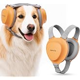 PAWLYRA Premium Dog Ear Muffs Noise Protection, Noise Cancelling Headphones | Up to 30dB NRR Noise Reduction, Buckle-Free Easy Wear for Thunder, Fireworks, Travel &amp; Grooming, M/L Dogs