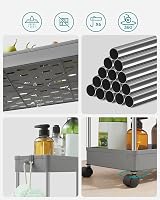 SONGMICS 3-Tier Storage Trolley with Wheels Dove Grey KSC009G01 15 kg view 4
